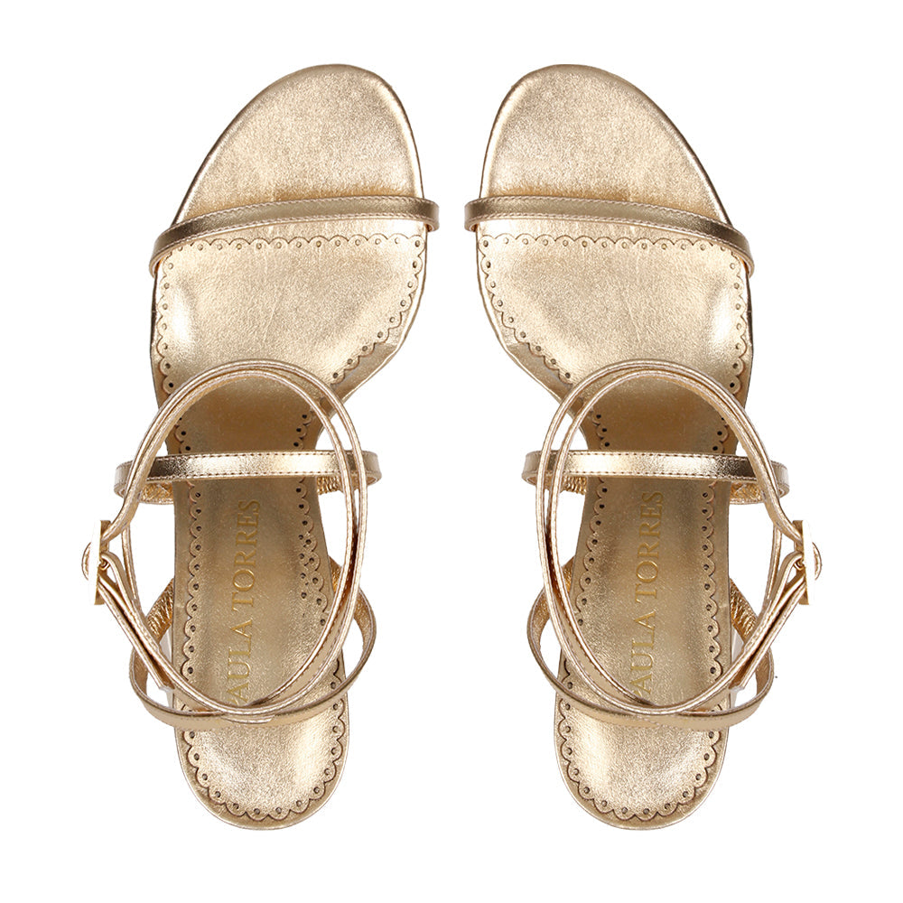 Emily Gold Sandal - Paula Torres Shoes 