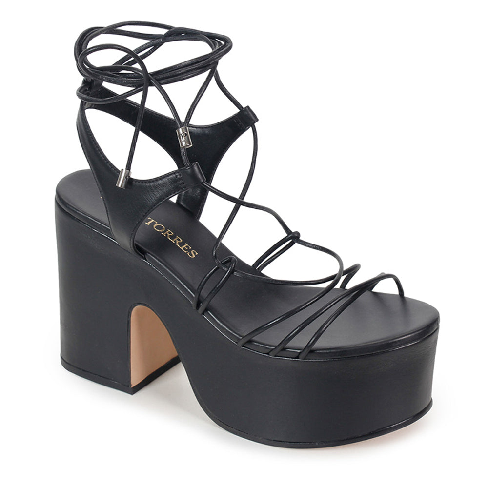 Greta Black Sandal - Paula Torres Shoes 