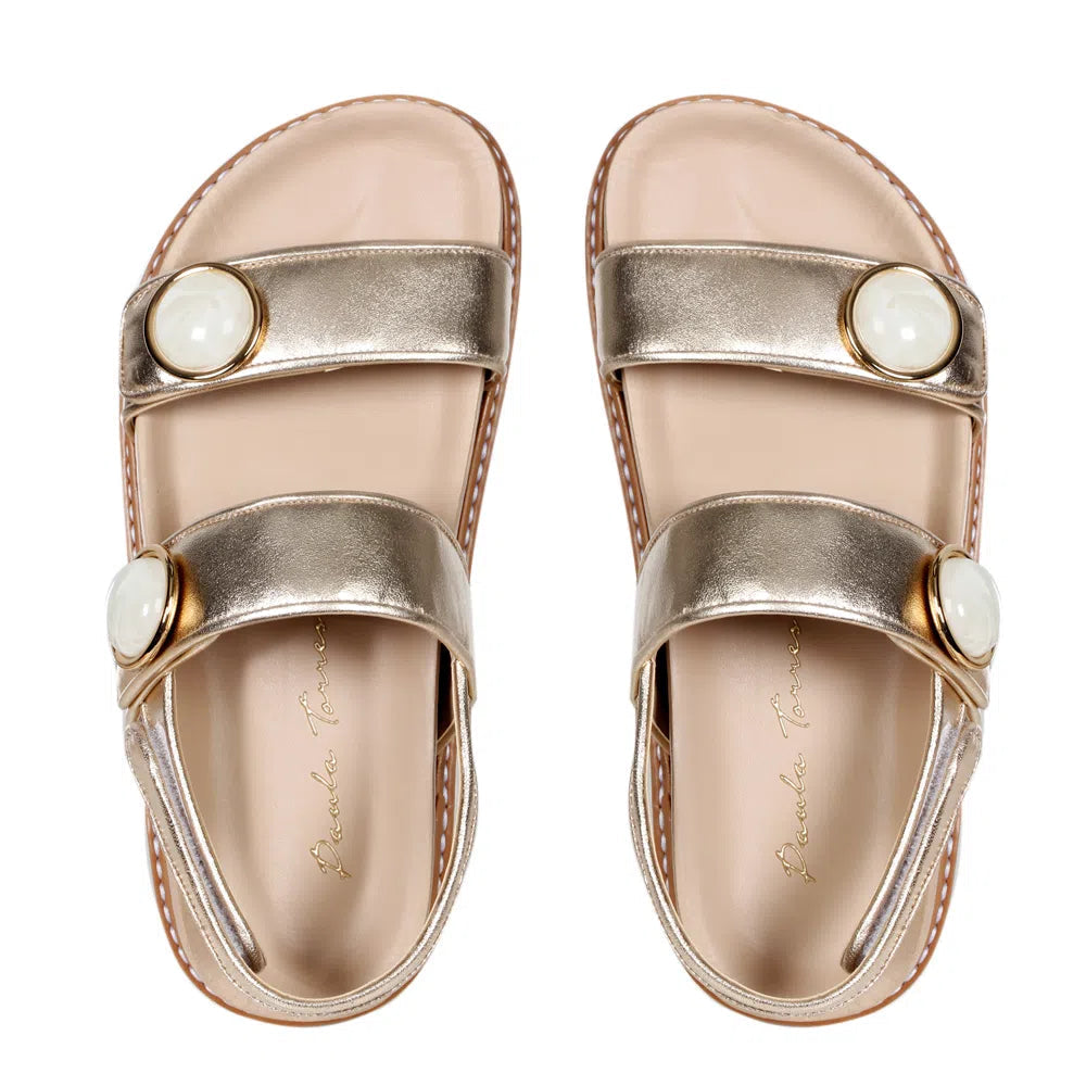 Maia Gold Sandal - Paula Torres Shoes 