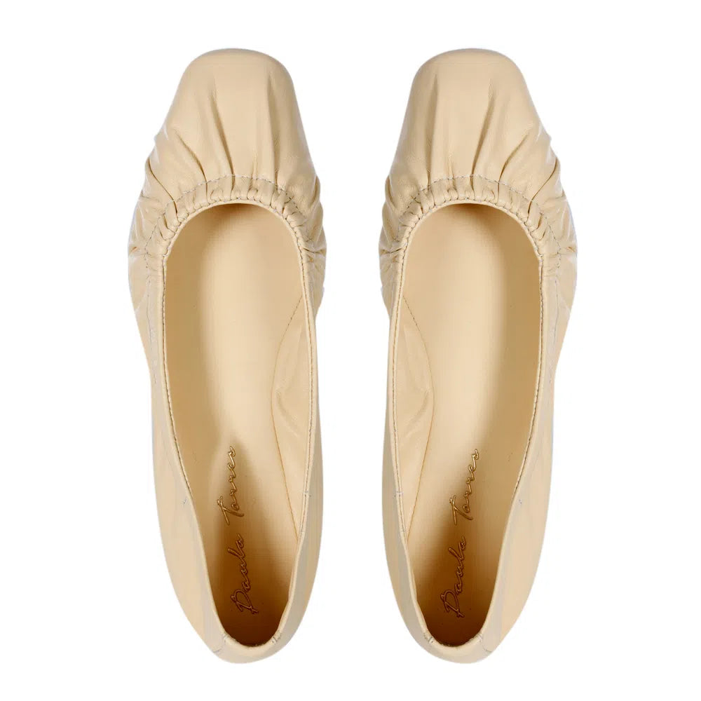 Mel Off White Ballet Flat - Paula Torres Shoes 