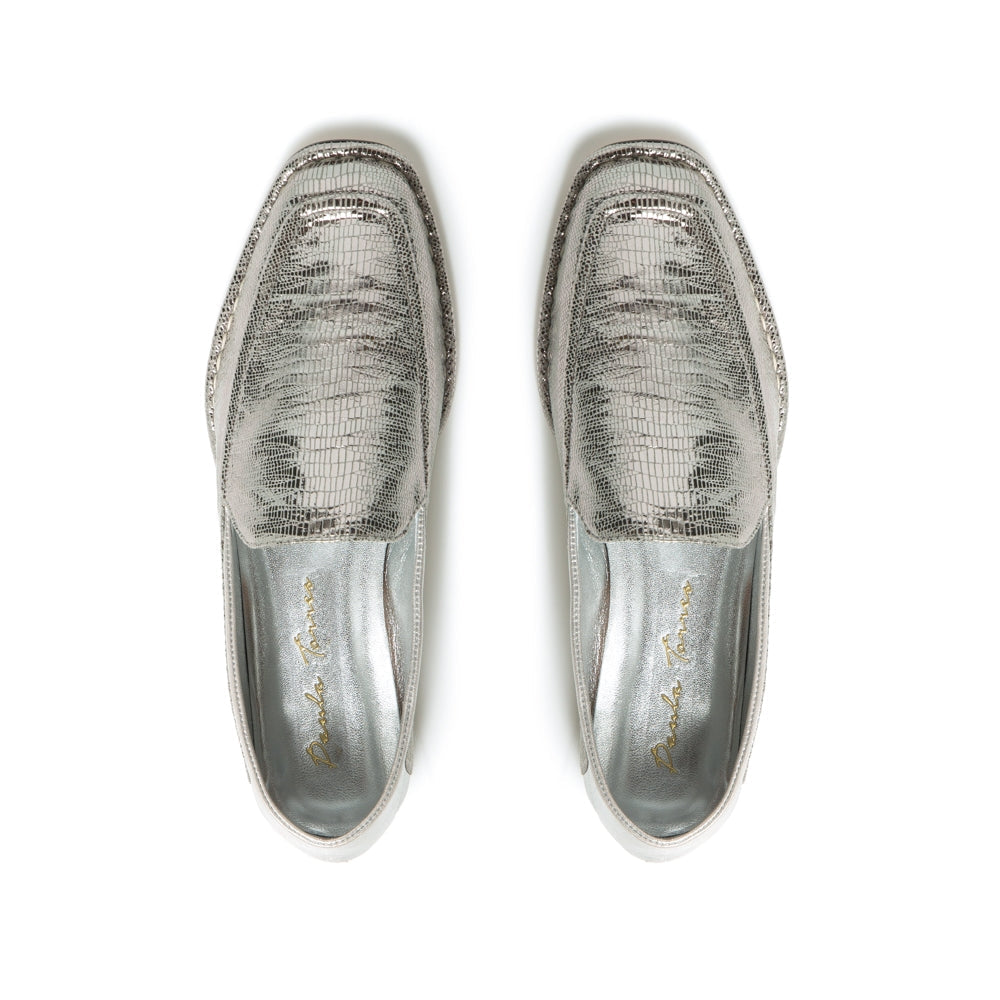 Madrid Silver Loafer - Paula Torres Shoes 