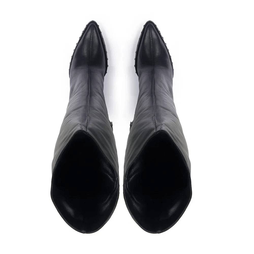 Aragon Black Wedge Boot - Paula Torres Shoes 