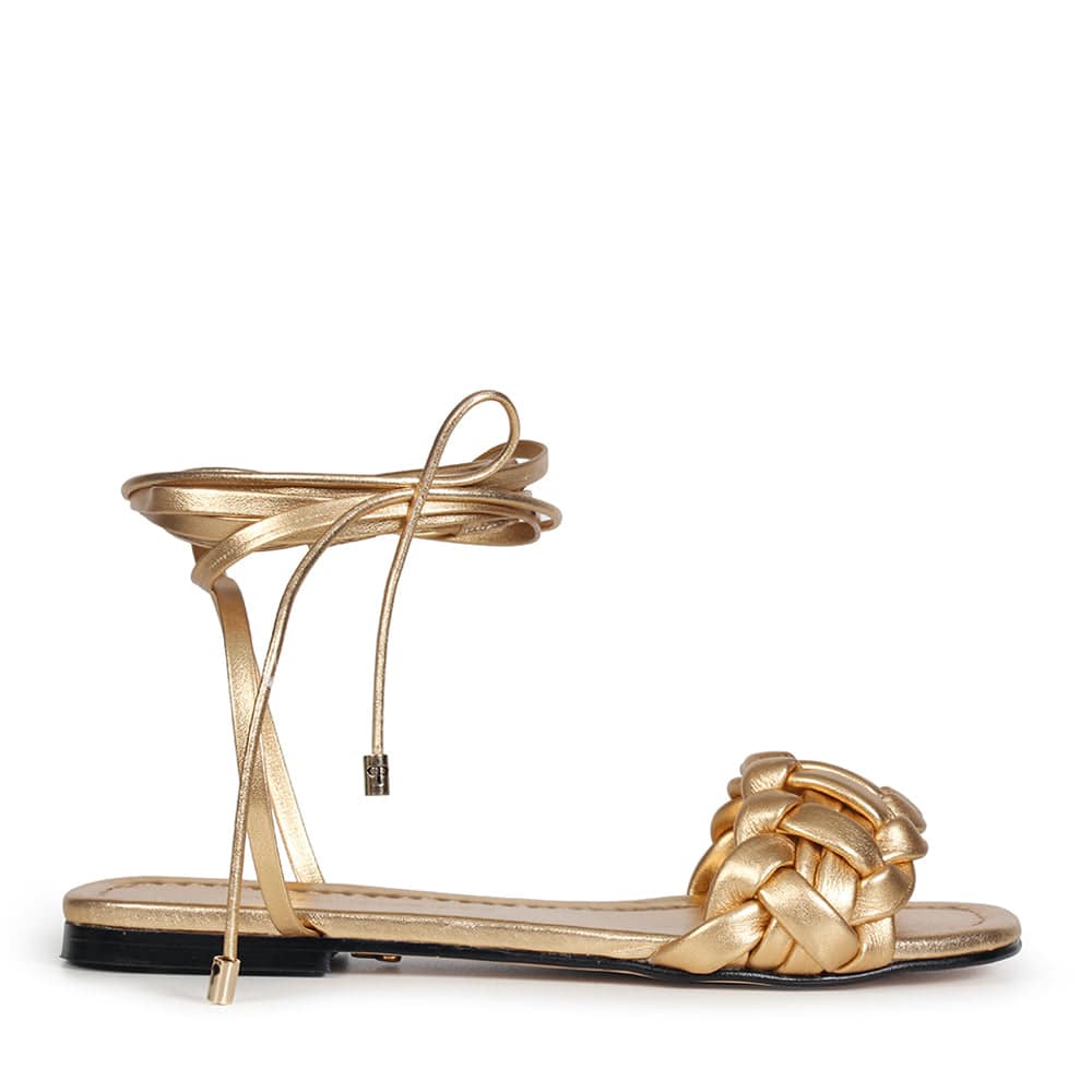 Francesca Gold Flat - Paula Torres Shoes 