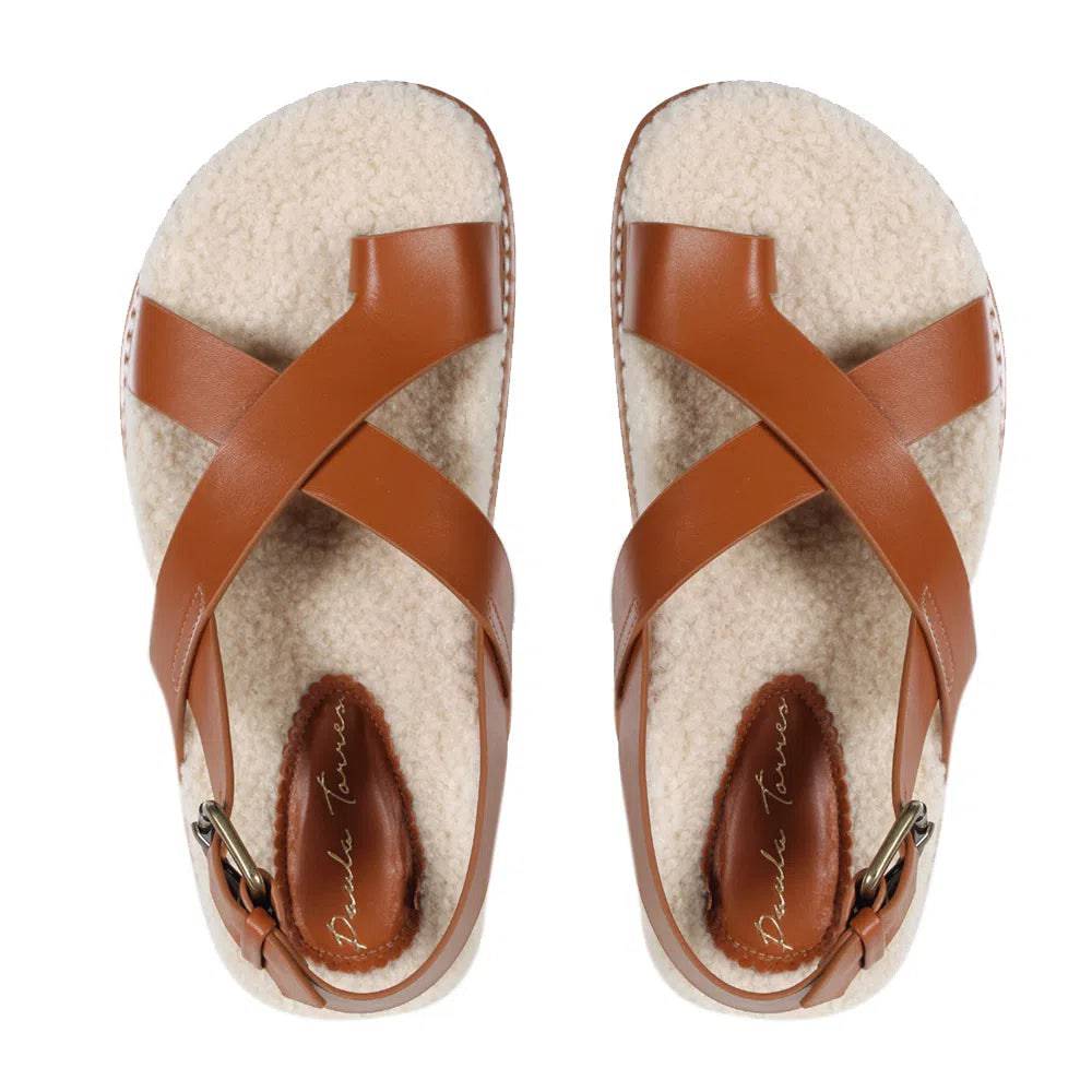 Genova Caramel Flat - Paula Torres Shoes 