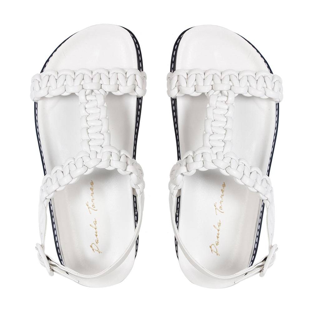 Lira Off White Flat - Paula Torres Shoes 