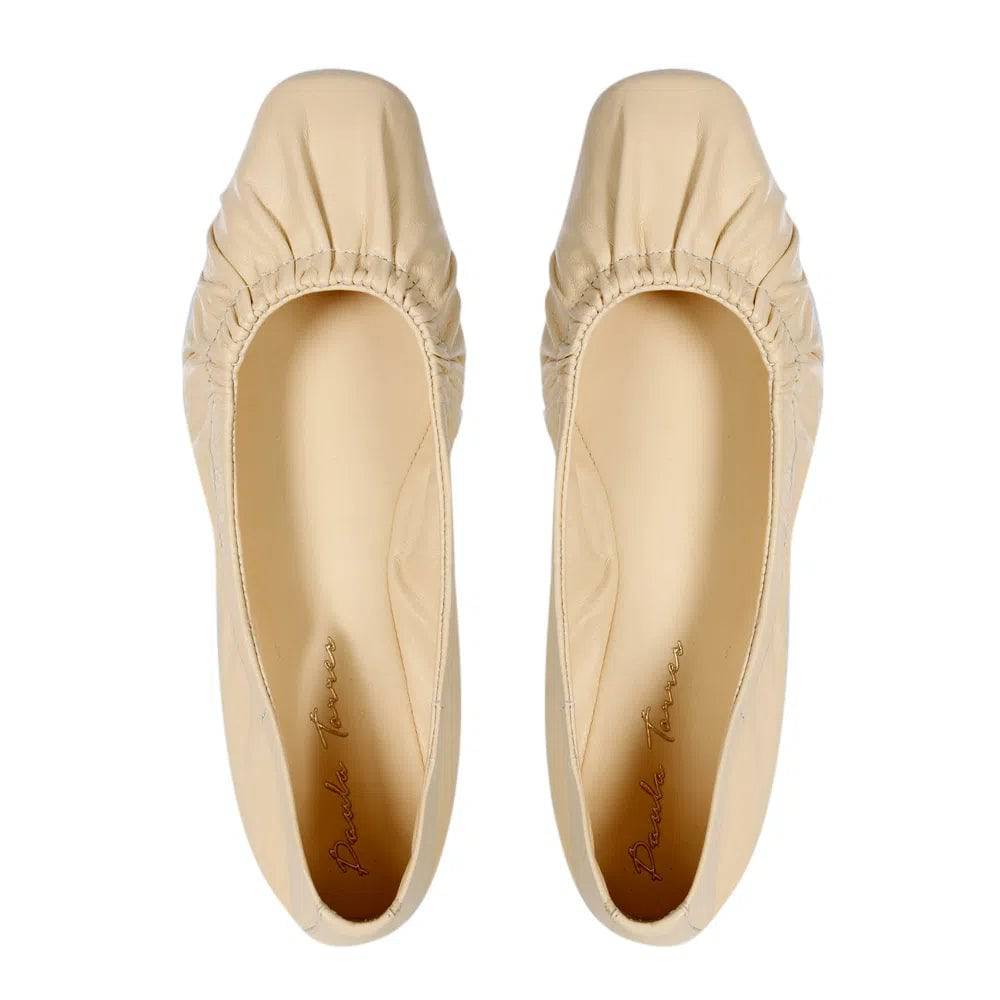 Mel Off White Ballet Flat - Paula Torres Shoes 