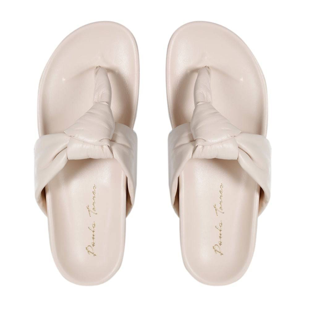 Mel Off White Thong Slider - Paula Torres Shoes 