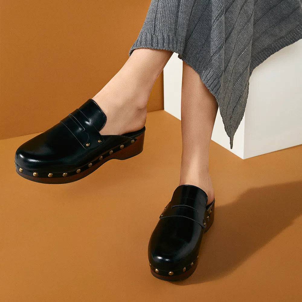 Cairo Black Clog - Paula Torres Shoes 