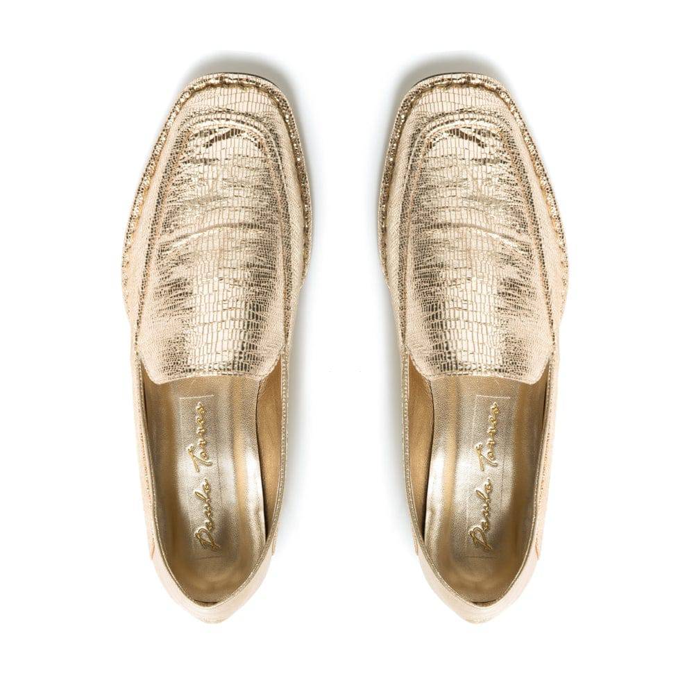 Madrid Gold Loafer - Paula Torres Shoes 