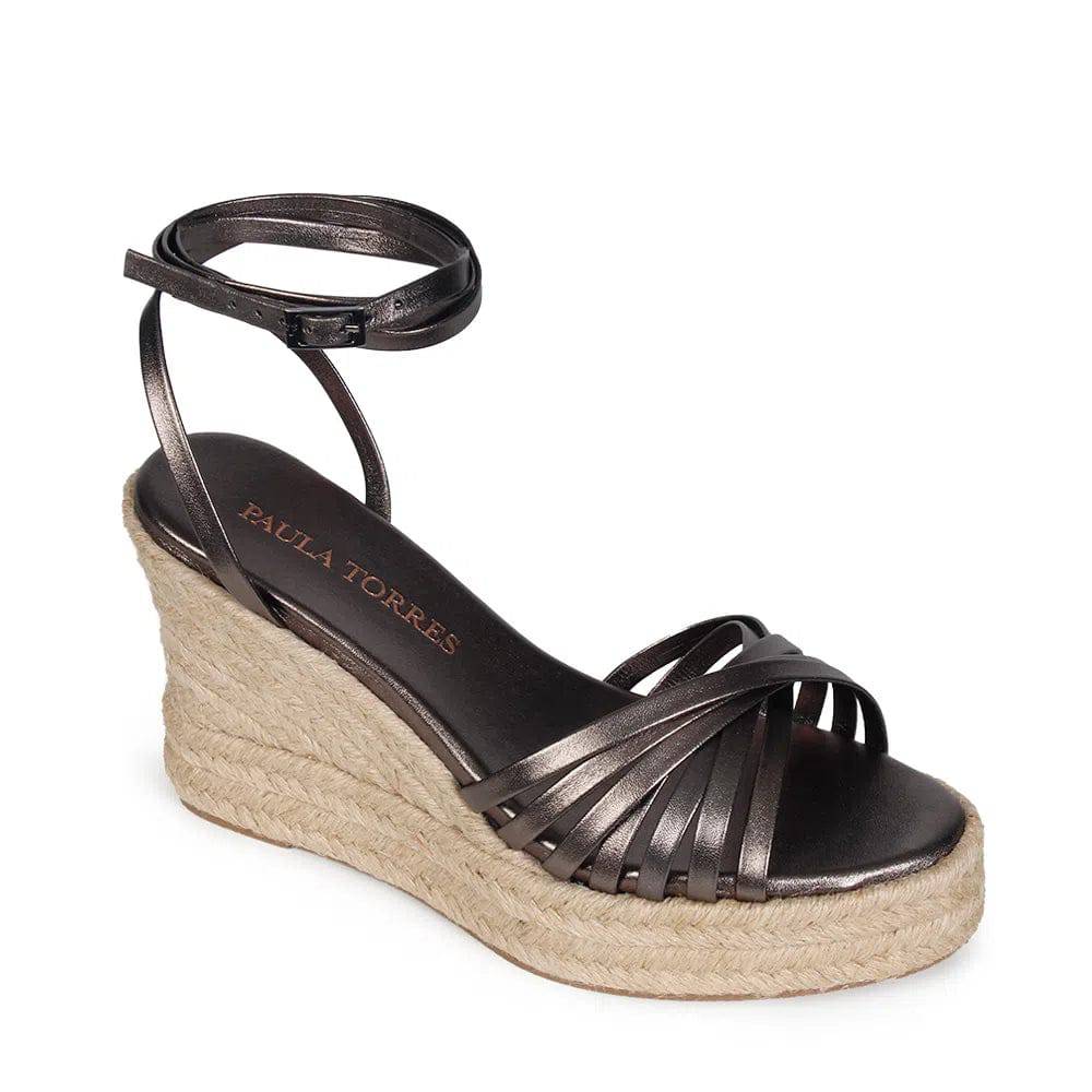 Alicia Silver Wedge Sandal - Paula Torres Shoes 