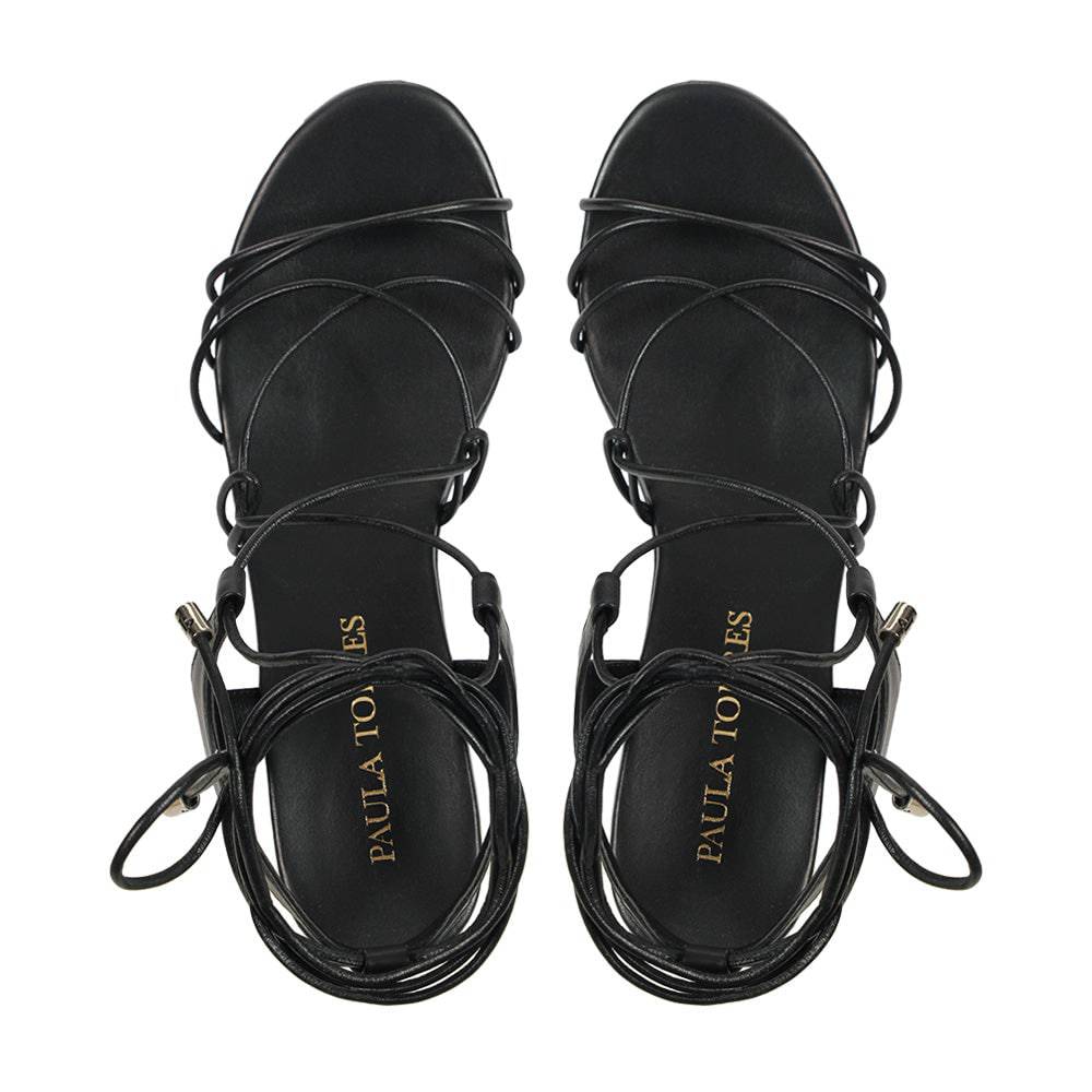 Greta Black Sandal - Paula Torres Shoes 