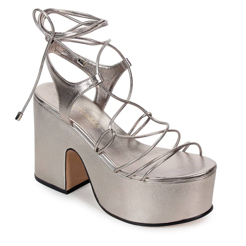 Greta Graphite Sandal - Paula Torres Shoes 