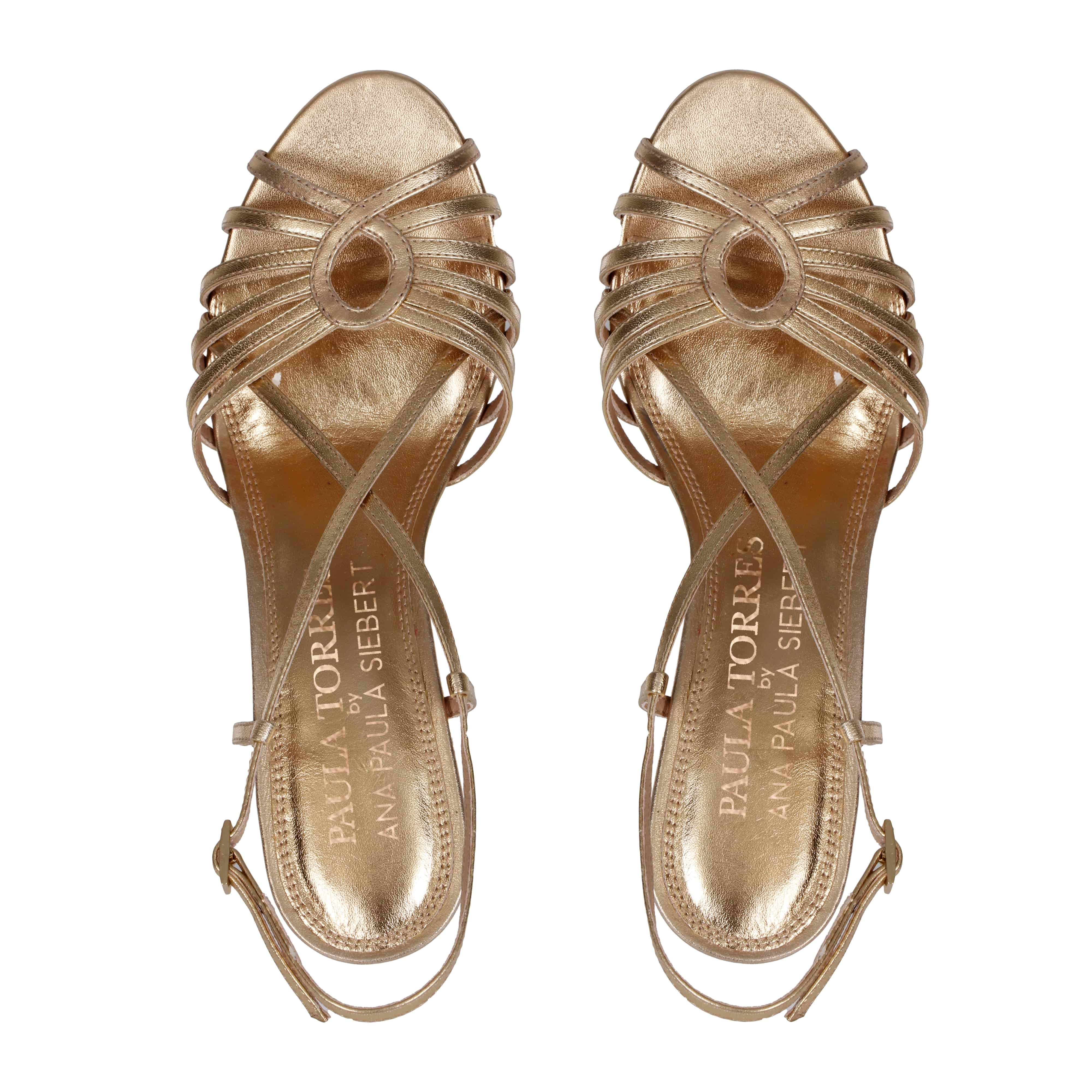 Hanna Gold Wedge Sandal - Paula Torres Shoes 