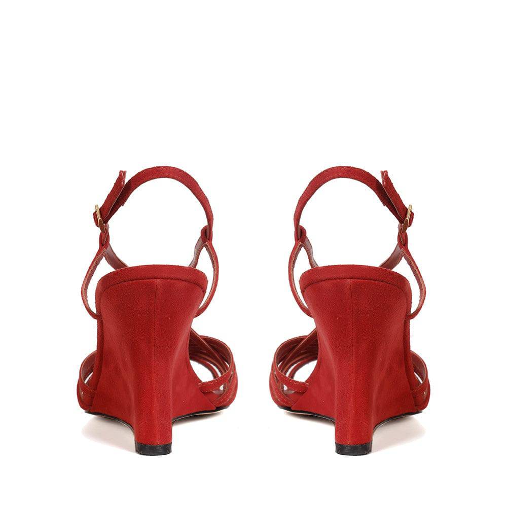 Hanna Red Wedge Sandal - Paula Torres Shoes 