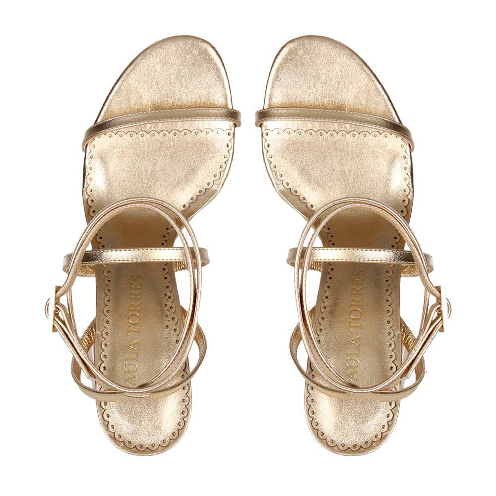 Emily Gold Sandal - Paula Torres Shoes 